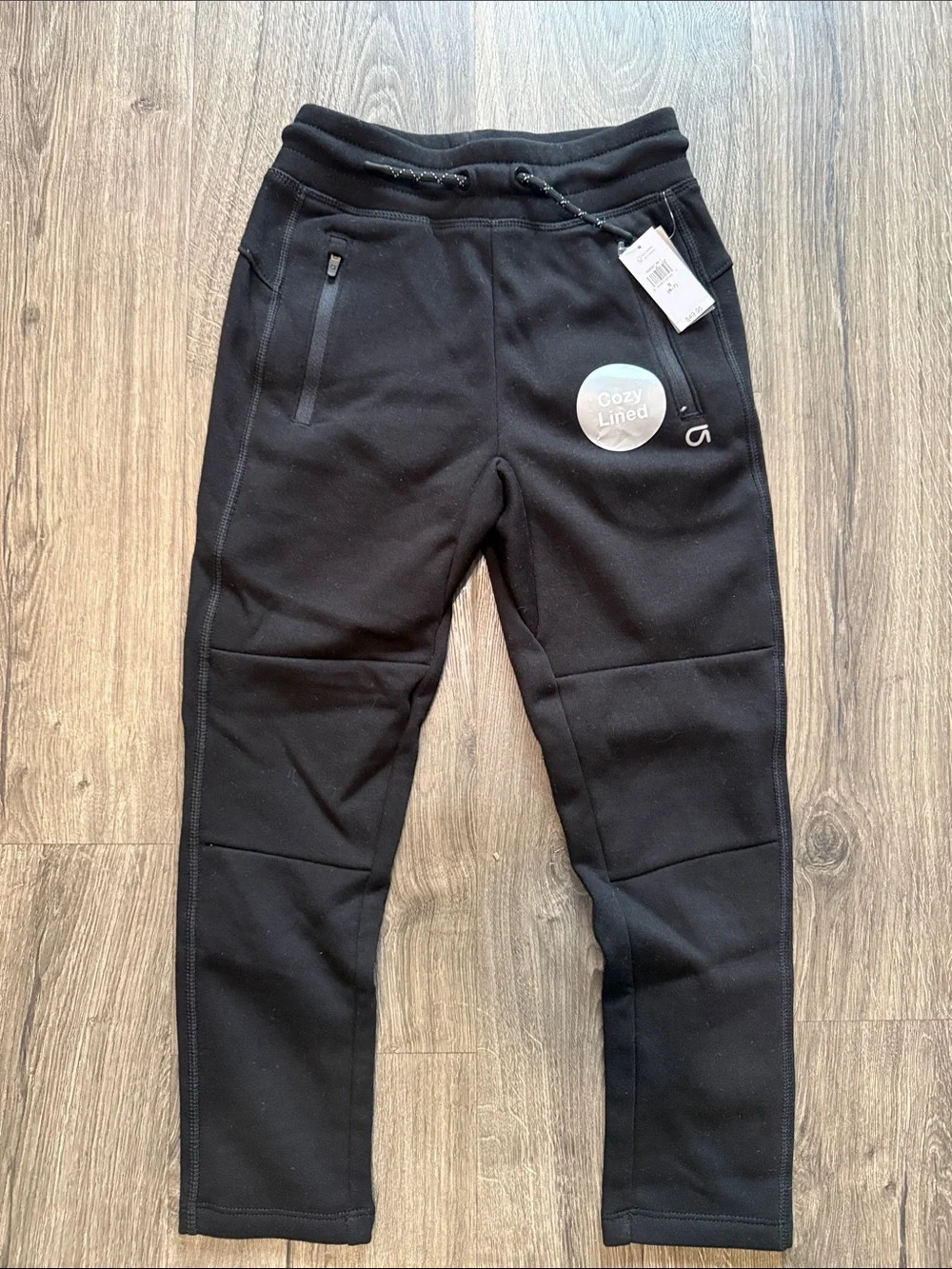 Gap Kids Cozy Lined Black Kids' Jogger Pants, size Small (6-7)